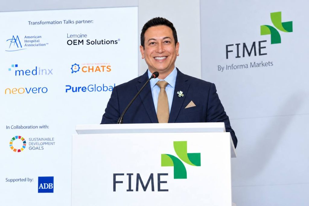 Kenneth C. Wong, MBA, FACHE, speaking at the FIME international healthcare conference